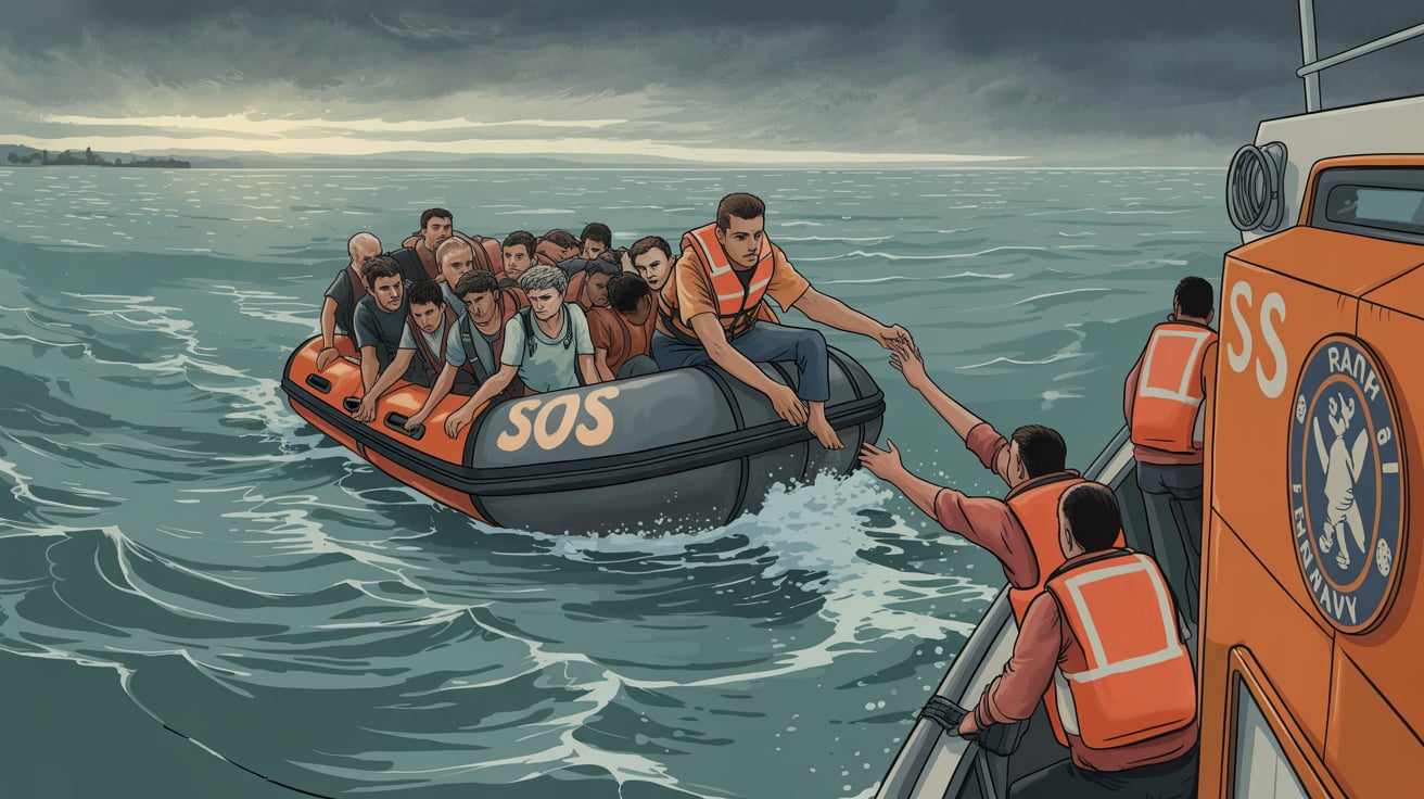 Nearly 200 Migrants Rescued from Small Boats in the English Channel Nearly 200 Migrants Rescued from Small Boats